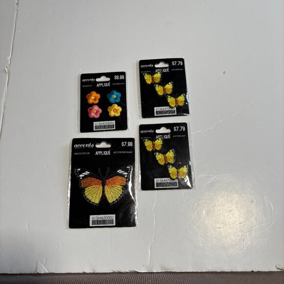 NEW Bundle of Iron On Patches Flowers and Butterflies Orange & Yellow - Picture 2 of 8
